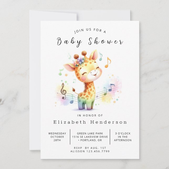 Invitación Feliz Baby Shower digital (Anverso)