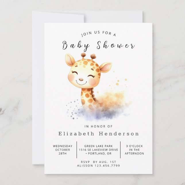 Invitación Feliz Baby Shower digital (Anverso)