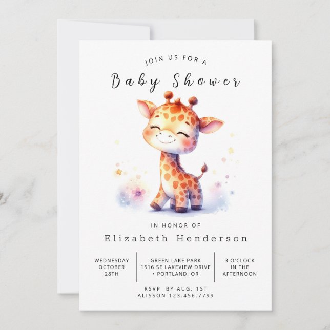 Invitación Feliz Baby Shower editable (Anverso)