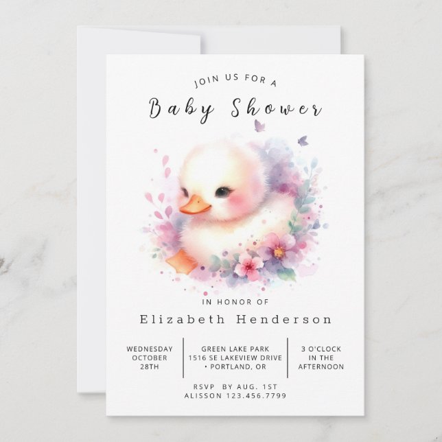 Invitación Feliz Baby Shower en línea (Anverso)