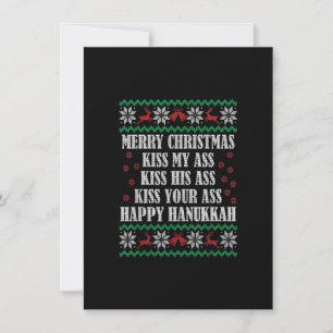 Invitación Feliz beso navideño a mis amigos feliz Hanukkah fe