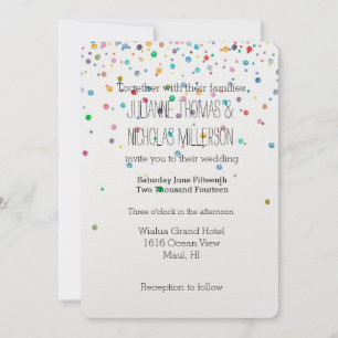Invitación Feliz Boda de puntos de confetti