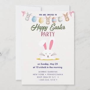 Invitación Feliz Brunch de Pascua y cacería de huevos