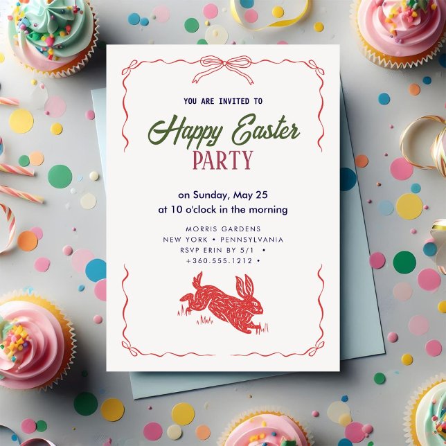 Invitación Feliz Brunch de Pascua y cacería de huevos (Subido por el creador)
