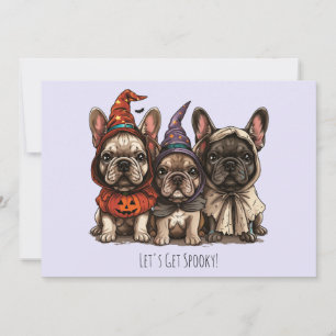 Invitación Feliz Bulldog francés de Halloween