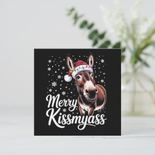 Invitación Feliz Burro Kissmyass Sarcástico Navideño Pijama D