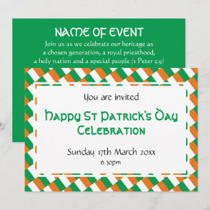 Invitación FELIZ Celebración Del Evento DÍA DE PATRICK