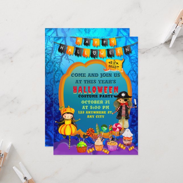 Invitación Feliz celebración del Fiesta de los niños con disf (Anverso/Reverso In Situ)