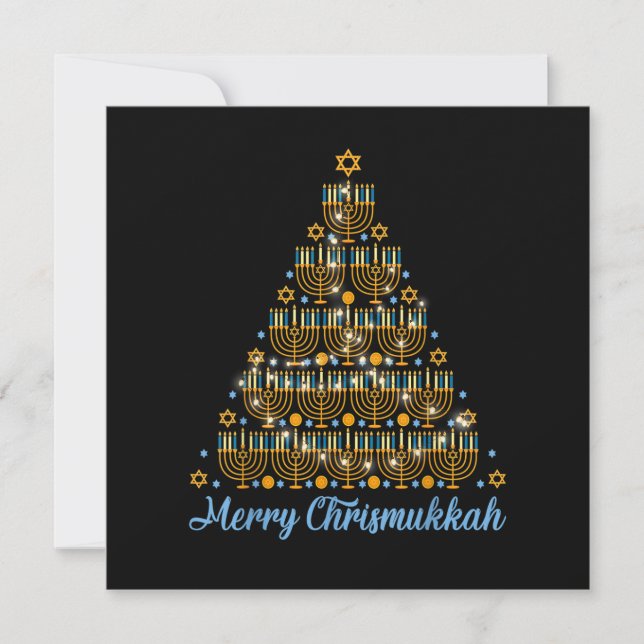 Invitación Feliz Chrismukkah 2022 Feliz Hanukkah Navidad Tr (Anverso)