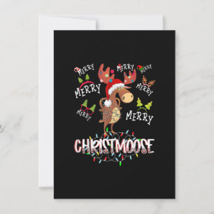 Invitación Feliz Christmoose Navidad Reno Familia Grupo Empar