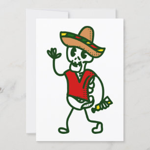 Invitación feliz cinco de mayo esqueleto lindo mexicano