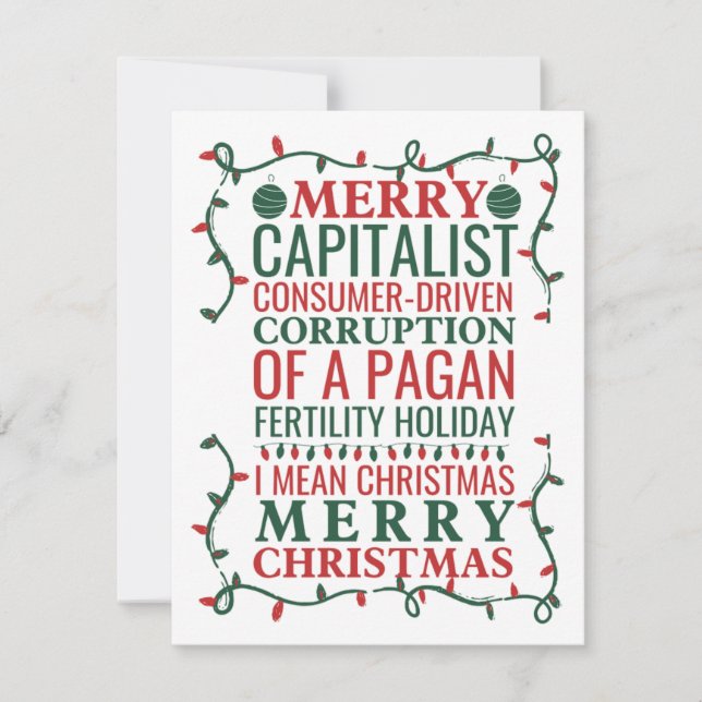 Invitación Feliz Corrupción De Una Fiesta Pagana, Santa Gift  (Anverso)