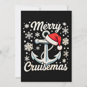 Invitación Feliz Crucero de Navidad Ancla Santa Sombrero Navi