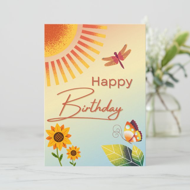 Invitación Feliz Cumpleaños (Anverso de pie)