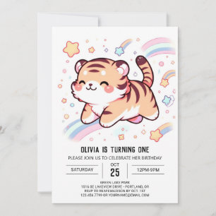 Invitación Feliz cumpleaños 1 del tigre