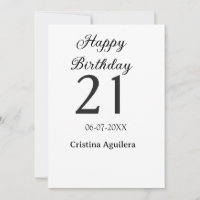 Feliz cumpleaños 21 letras negritas nombre simple