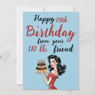 Invitación Feliz cumpleaños 29 desde tu amigo de 110 libras D