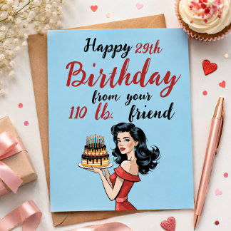 Invitación Feliz cumpleaños 29 desde tu amigo de 110 libras D