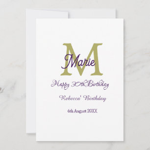 Invitación Feliz cumpleaños 30 dorado nombre monograma modern