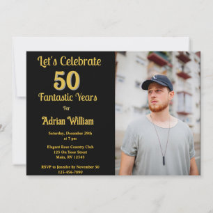 Invitación Feliz cumpleaños 50 años foto 50 Fiestas