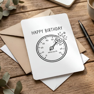 Invitación Feliz cumpleaños 55 Speedometer Milestone