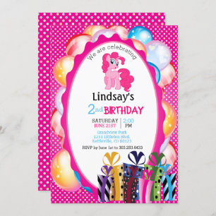 Invitación Feliz cumpleaños a Little Unicorn