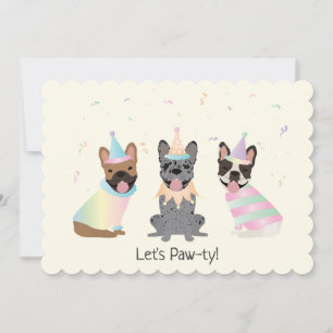Invitación Feliz cumpleaños a los Bulldoges franceses