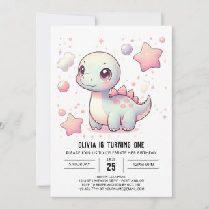 Invitación Feliz cumpleaños a los dinosaurios cutáneos
