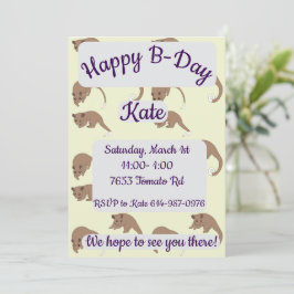 Invitación Feliz Cumpleaños a los Possums de Cola Anillada
