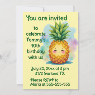 Invitación Feliz cumpleaños a Pineapple