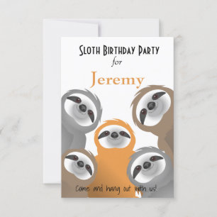 Invitación Feliz cumpleaños a Sloths