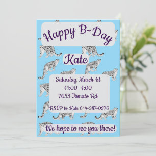 Invitación Feliz cumpleaños a Snow Leopards