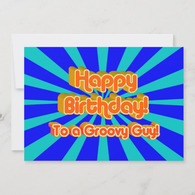 Invitación Feliz cumpleaños a un chico groovy (Anverso)