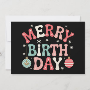 Invitación Feliz Cumpleaños Adornos De Navidad Copos De Nieve