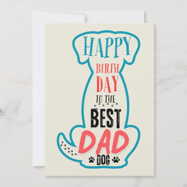 Invitación Feliz Cumpleaños Al Mejor Papá Perro (Anverso)