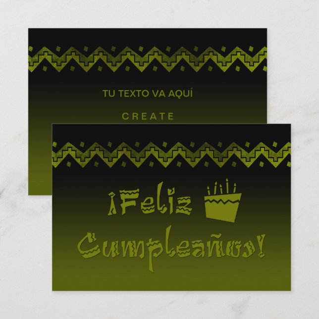 Invitación feliz cumpleanos arriba (Anverso / Reverso)