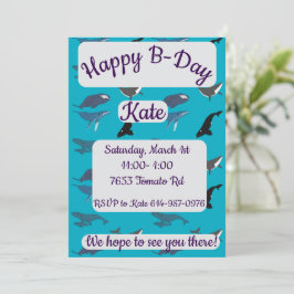 Invitación Feliz cumpleaños ballena