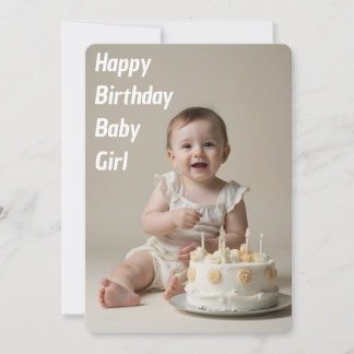 Invitación Feliz Cumpleaños Bebé Niña - Descargable