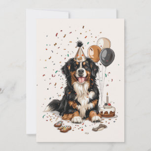 Invitación Feliz cumpleaños Bernese Mountain Dog