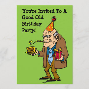 Invitación Feliz cumpleaños - buen viejo Fiesta (anciano)