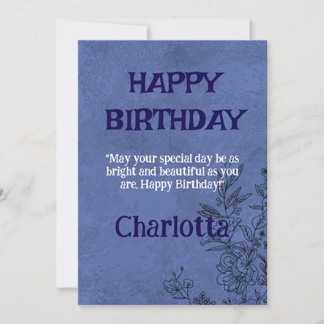 INVITACIÓN FELIZ CUMPLEAÑOS CHARLOTTA (Anverso)