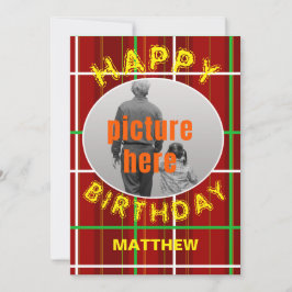 Invitación Feliz cumpleaños Check Plaid Birthday Party Event