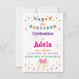 Invitación Feliz cumpleaños colorido