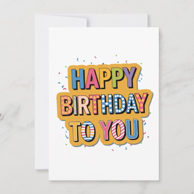 Invitación Feliz cumpleaños con patrón (Anverso)