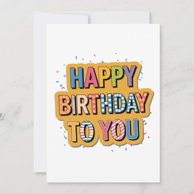 Invitación Feliz cumpleaños con patrón (Anverso)