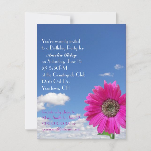 Invitación Feliz cumpleaños Daisy (Anverso)