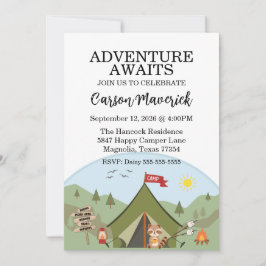Invitación Feliz cumpleaños de aventura de Camper