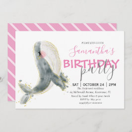 Invitación Feliz cumpleaños de ballena