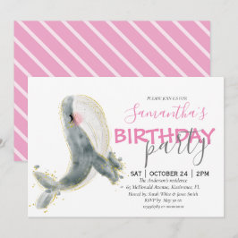 Invitación Feliz cumpleaños de ballena