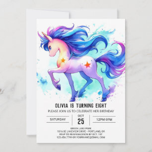Invitación Feliz cumpleaños de caballo impreso